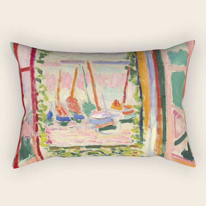 Henri Matisse's Open Window, Collioure 1905 French Riviera portrait nautical painting masterpiece Rectangular Pillow Gallery Image 2