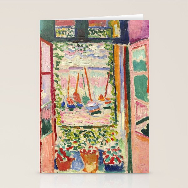 Henri Matisse's Open Window, Collioure 1905 French Riviera portrait nautical painting masterpiece Stationery Card Gallery Image 1