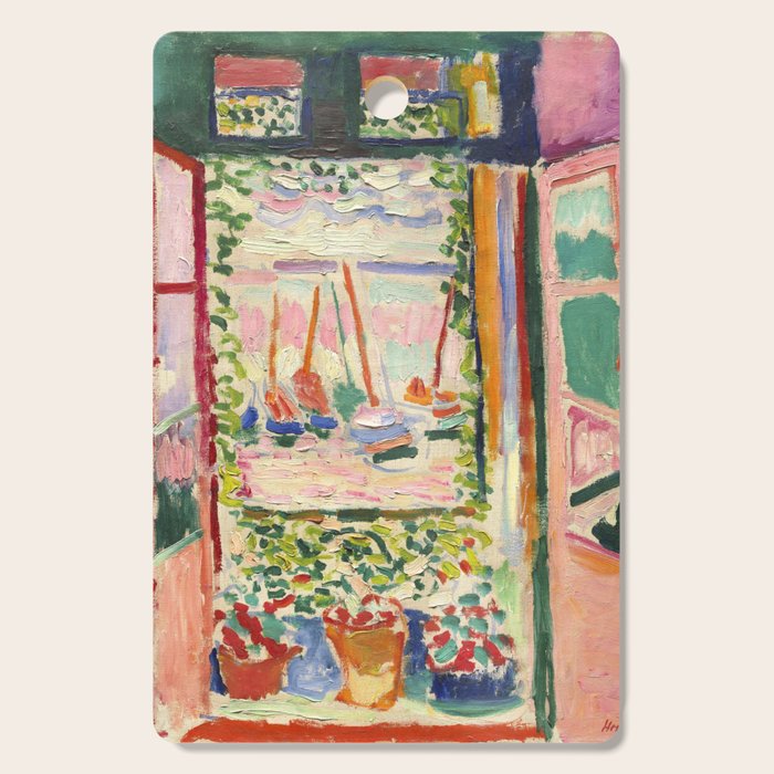 Henri Matisse's Open Window, Collioure 1905 French Riviera portrait nautical painting masterpiece Cutting Board Gallery Image 1