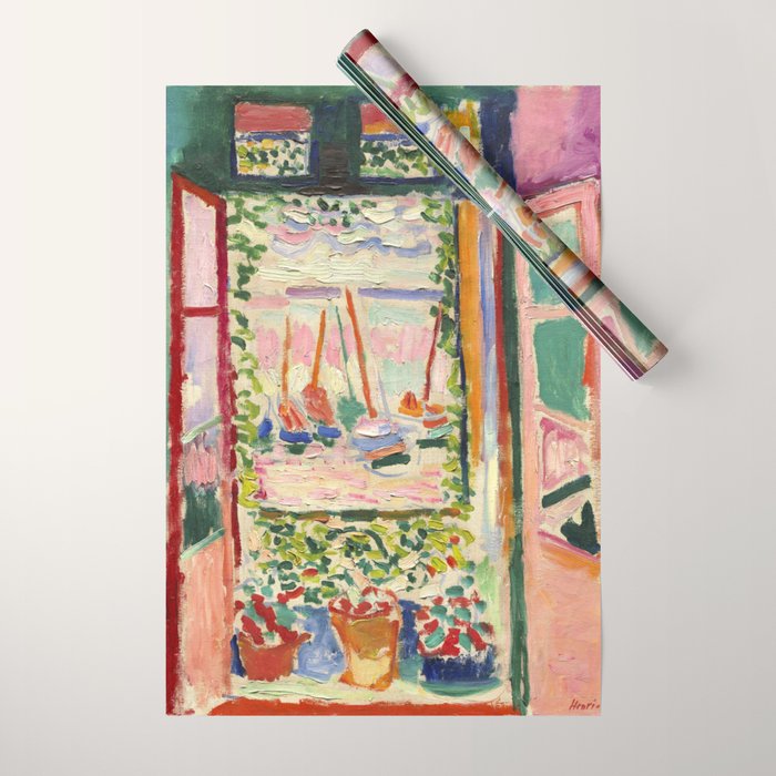 Henri Matisse's Open Window, Collioure 1905 French Riviera portrait nautical painting masterpiece Wrapping Paper Gallery Image 1