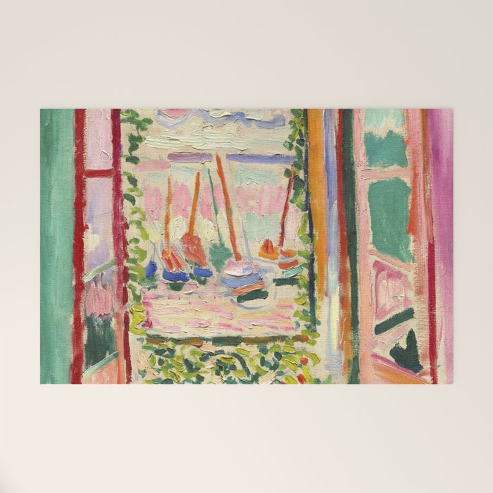 Henri Matisse's Open Window, Collioure 1905 French Riviera portrait nautical painting masterpiece Welcome Mat Gallery Image 1