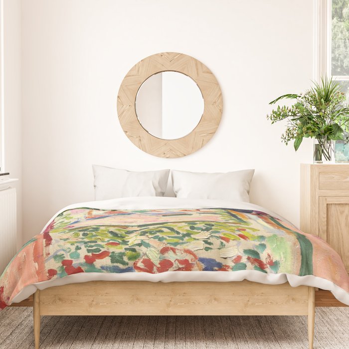 Henri Matisse's Open Window, Collioure 1905 French Riviera portrait nautical painting masterpiece Duvet Cover Gallery Image 3
