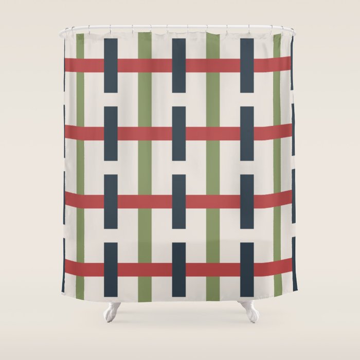 Woven Christmas Plaid 2025 Shower Curtain Gallery Image 1