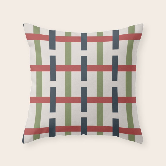 Woven Christmas Plaid 2025 Throw Pillow Gallery Image 1