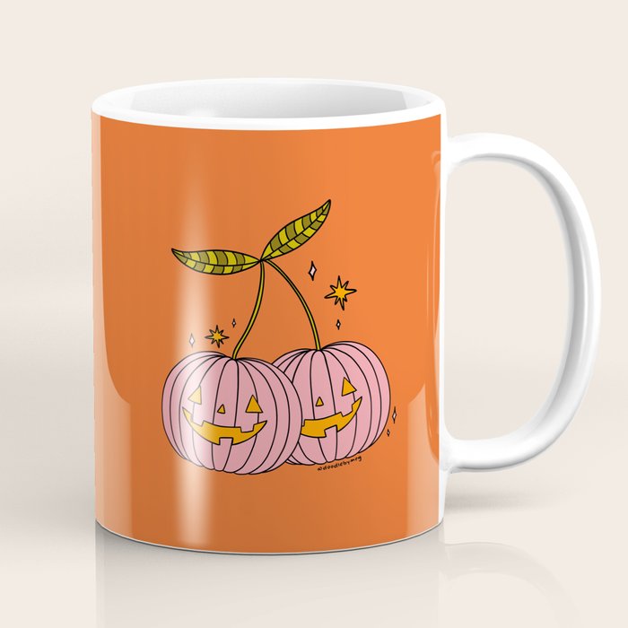 Pink Pumpkin Cherries Coffee Mug Gallery Image 1