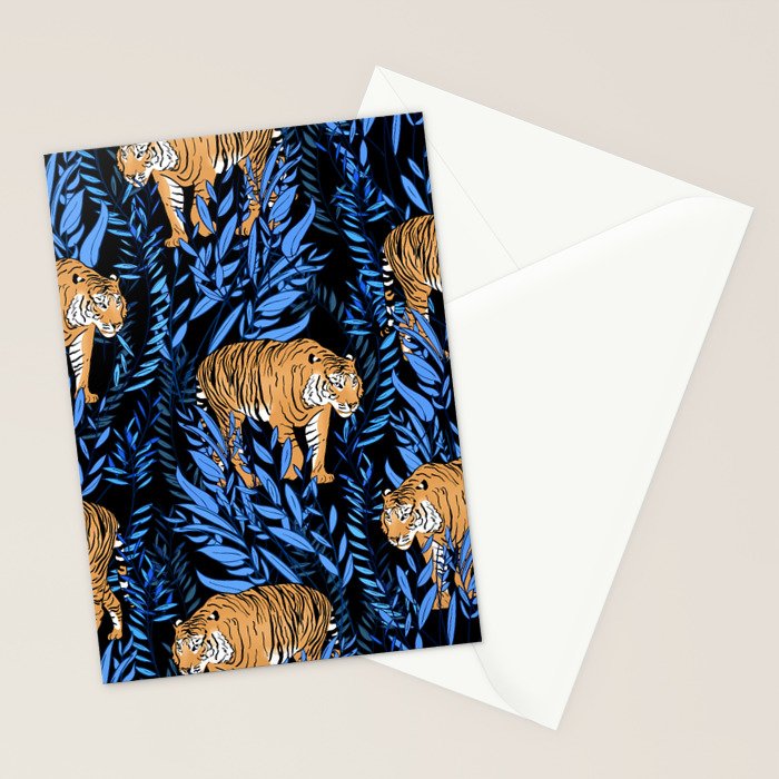 Tiger and leaf pattern Stationery Card Gallery Image 2