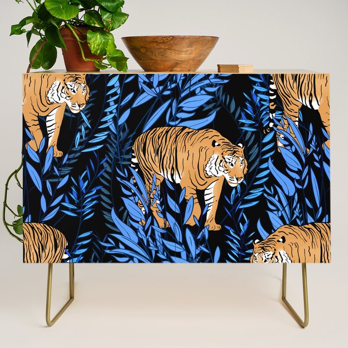 Tiger and leaf pattern Credenza Gallery Image 1