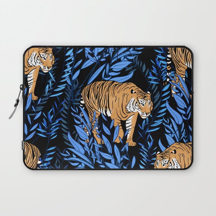 Tiger and leaf pattern Laptop Sleeve Gallery Image 1