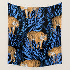 Tiger and leaf pattern Wall Tapestry Gallery Image 4