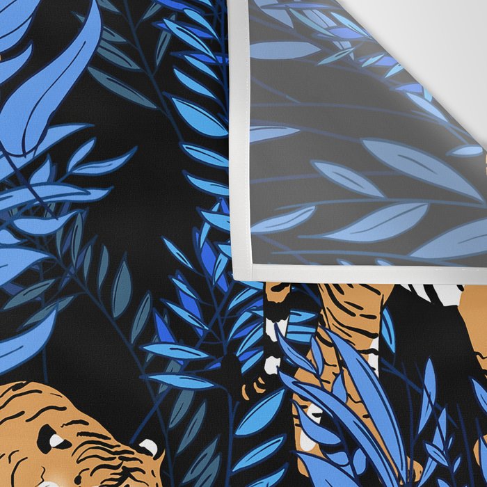 Tiger and leaf pattern Wall Tapestry Gallery Image 3