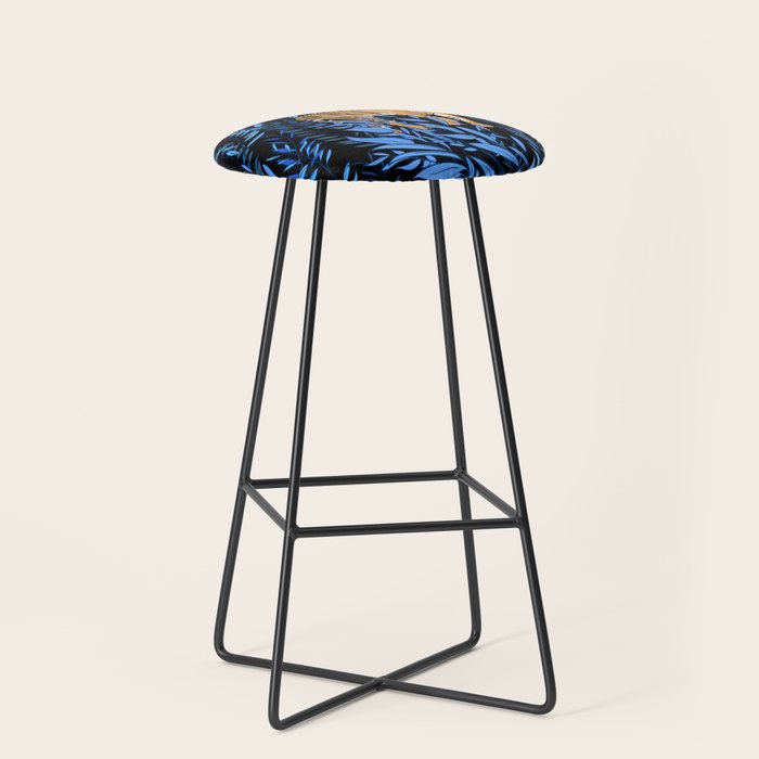 Tiger and leaf pattern Stool Gallery Image 1