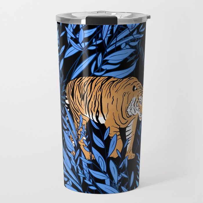Tiger and leaf pattern Travel Mug Gallery Image 1