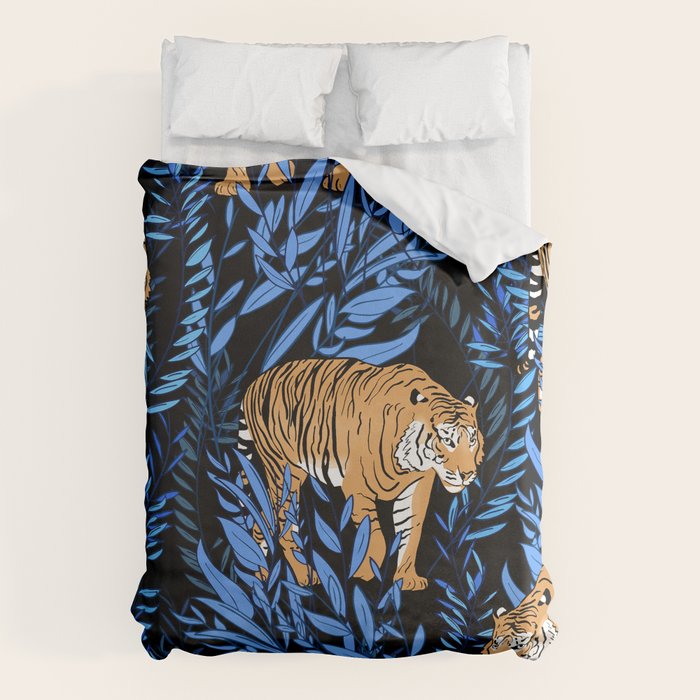 Tiger and leaf pattern Duvet Cover Gallery Image 6