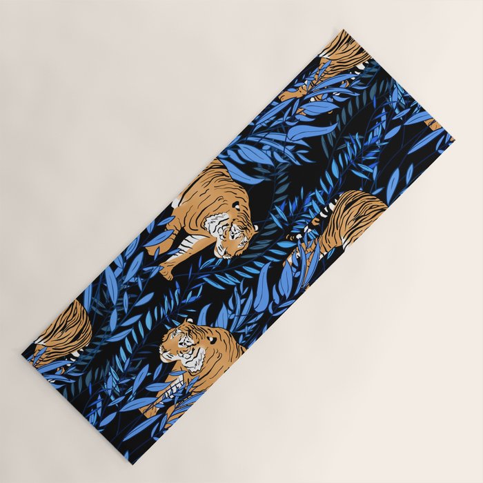 Tiger and leaf pattern Yoga Mat Gallery Image 1