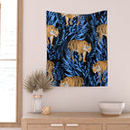 Tiger and leaf pattern Wall Tapestry Gallery Image 2