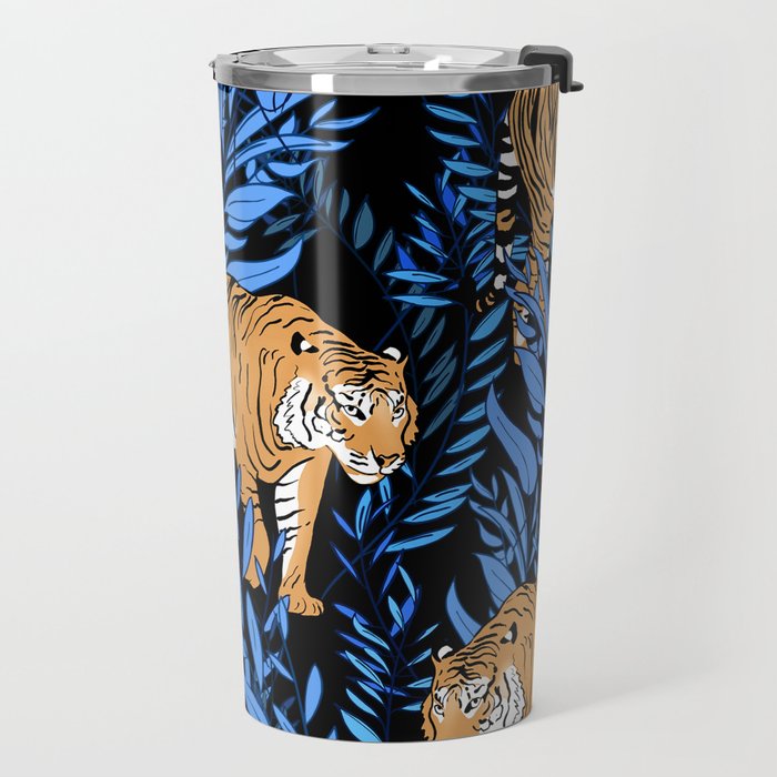 Tiger and leaf pattern Travel Mug Gallery Image 2