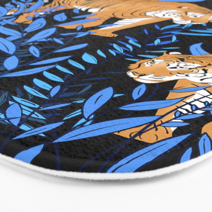 Tiger and leaf pattern Bath Mat Gallery Image 3