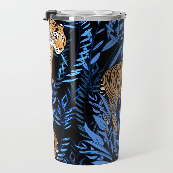 Tiger and leaf pattern Travel Mug Gallery Image 3