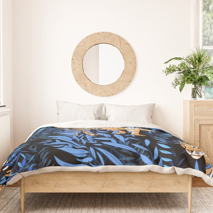 Tiger and leaf pattern Duvet Cover Gallery Image 3