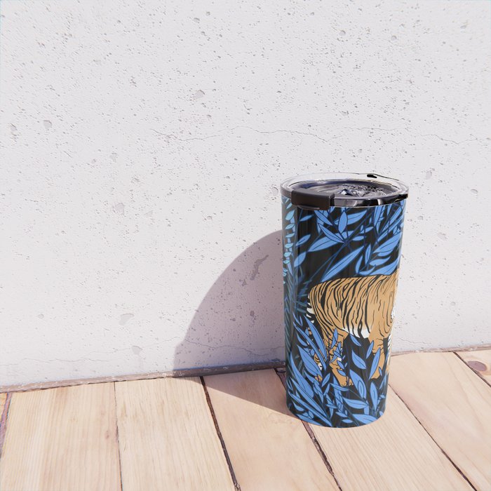 Tiger and leaf pattern Travel Mug Gallery Image 4