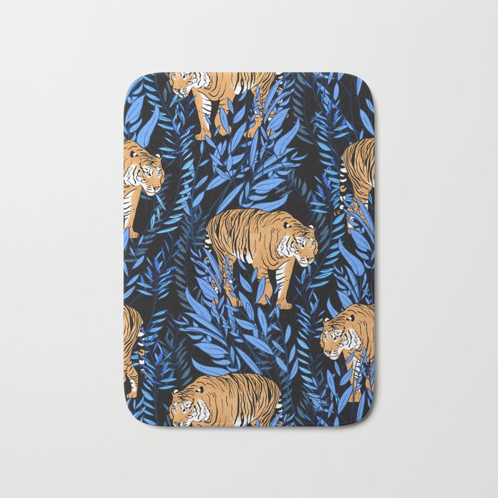 Tiger and leaf pattern Bath Mat Gallery Image 1
