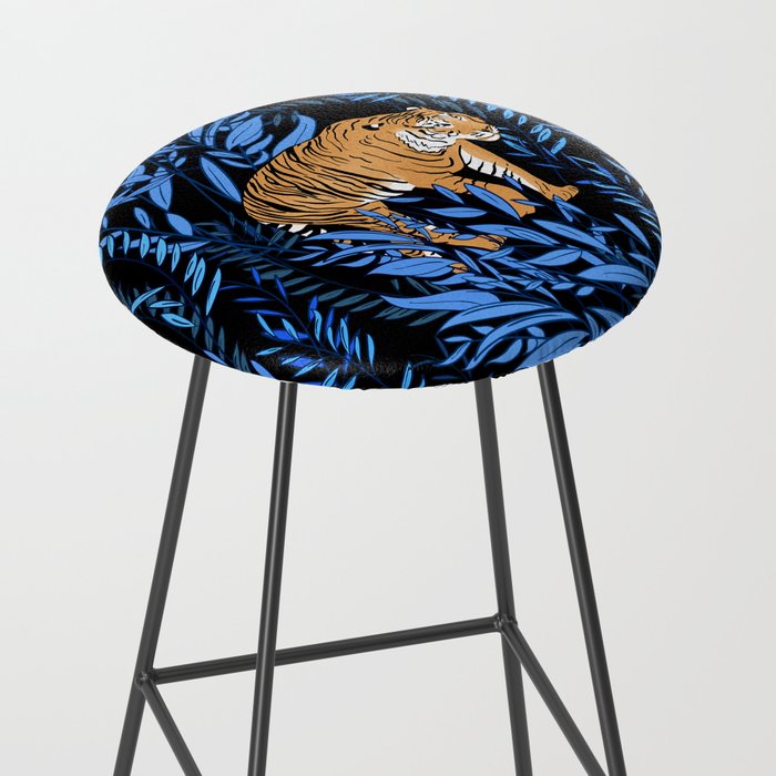 Tiger and leaf pattern Stool Gallery Image 2