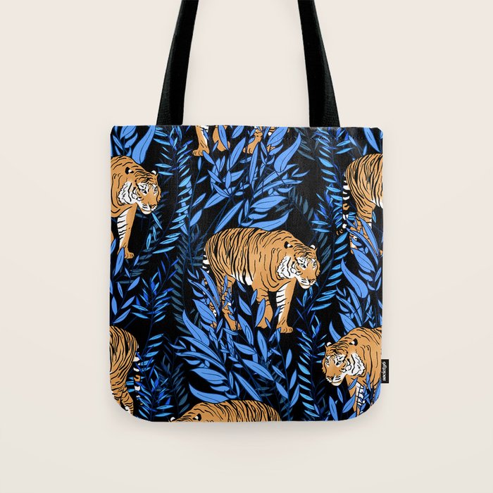 Tiger and leaf pattern Tote Bag Gallery Image 1