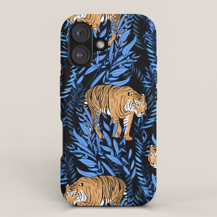 Tiger and leaf pattern iPhone Case Gallery Image 1