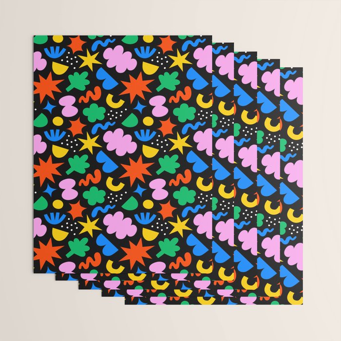 Colorful abstract organic shape art pattern Wrapping Paper Gallery Image 3