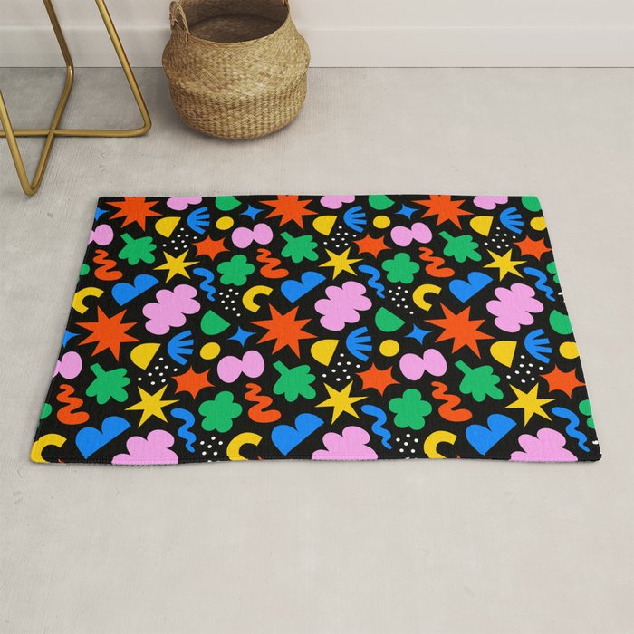 Colorful abstract organic shape art pattern Rug Gallery Image 1