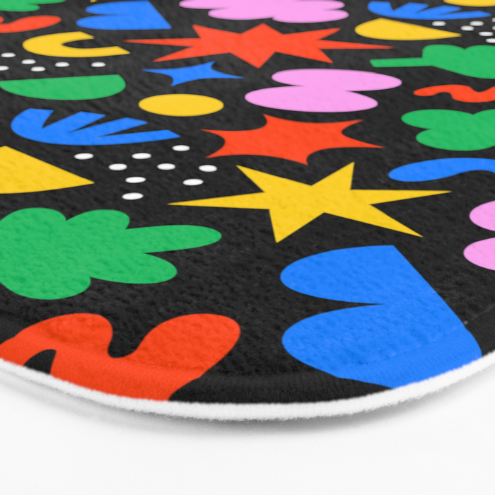 Colorful abstract organic shape art pattern Bath Mat Gallery Image 3