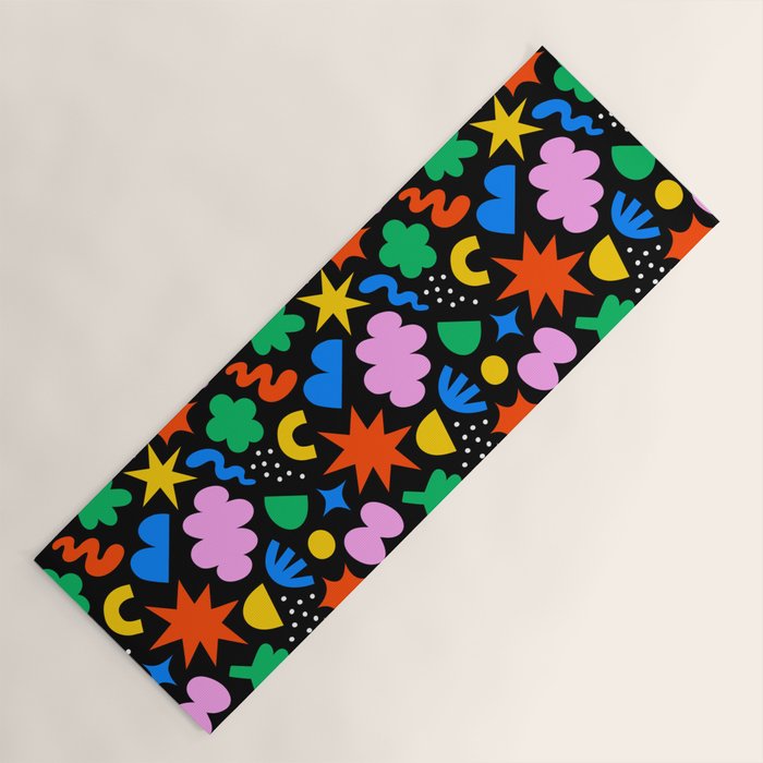 Colorful abstract organic shape art pattern Yoga Mat Gallery Image 1