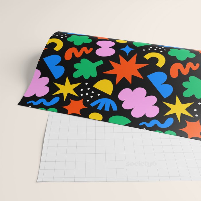 Colorful abstract organic shape art pattern Wrapping Paper Gallery Image 2