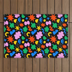 Colorful abstract organic shape art pattern Outdoor Rug Gallery Image 1