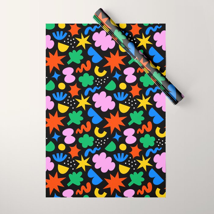 Colorful abstract organic shape art pattern Wrapping Paper Gallery Image 1
