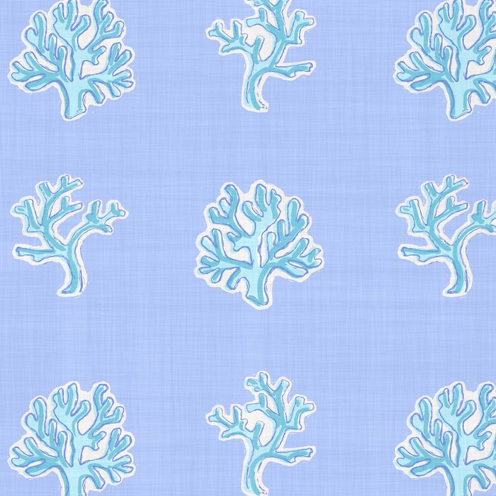 Coastal Coral Block Print in Blue and Aqua Coffee Mug Gallery Image 2