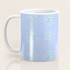 Coastal Coral Block Print in Blue and Aqua Coffee Mug Gallery Image 3