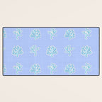 Coastal Coral Block Print in Blue and Aqua Desk Mat Gallery Image 3