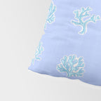 Coastal Coral Block Print in Blue and Aqua Pillow Sham Gallery Image 4