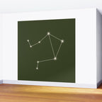 Libra Zodiac Star Constellation Line Art Moss Green Wall Mural Gallery Image 2