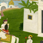 Painting. Love. A prince on a horse with attendants, taking leave of a lady. Indian Art Painted on paper.  Coffee Mug Gallery Image 2