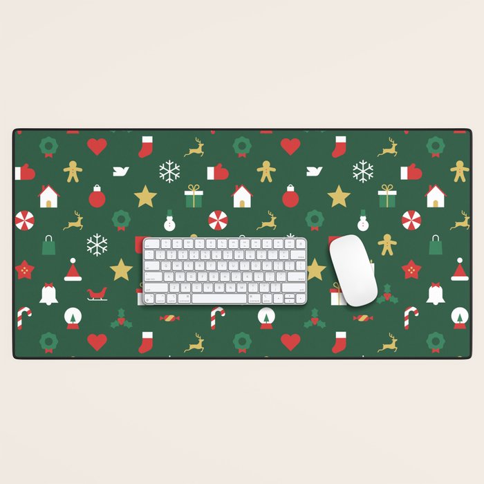 Geometric christmas decoration pattern Desk Mat Gallery Image 1