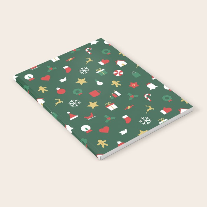 Geometric christmas decoration pattern Notebook Gallery Image 1