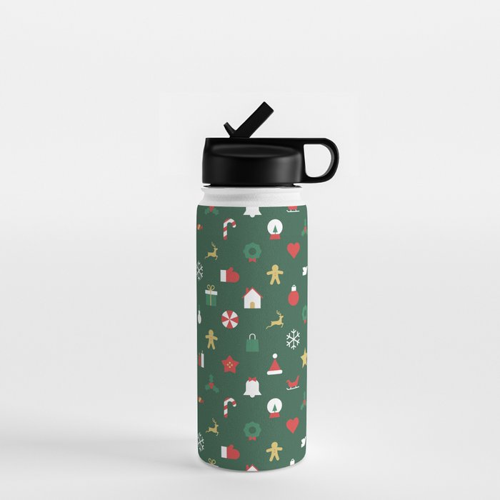 Geometric christmas decoration pattern Water Bottle Gallery Image 1