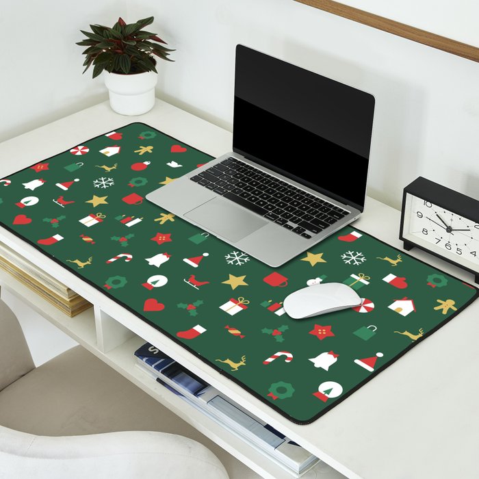 Geometric christmas decoration pattern Desk Mat Gallery Image 2