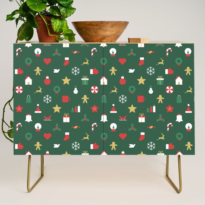 Geometric christmas decoration pattern Credenza Gallery Image 1