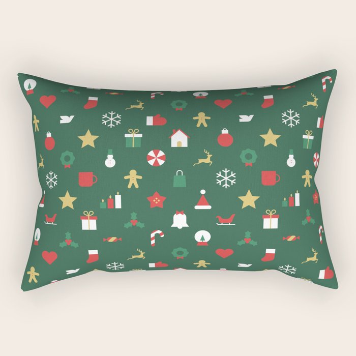 Geometric christmas decoration pattern Rectangular Pillow Gallery Image 1