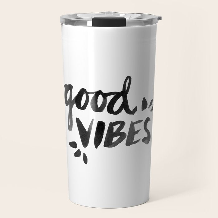 Good Vibes â Black Ink Travel Mug Gallery Image 1