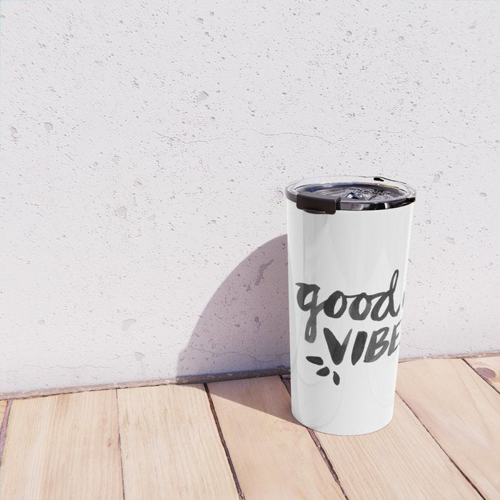 Good Vibes â Black Ink Travel Mug Gallery Image 4