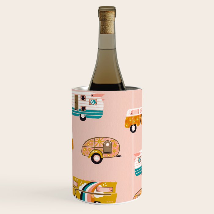Retro Road Trip - Pink Palette Wine Chiller Gallery Image 1